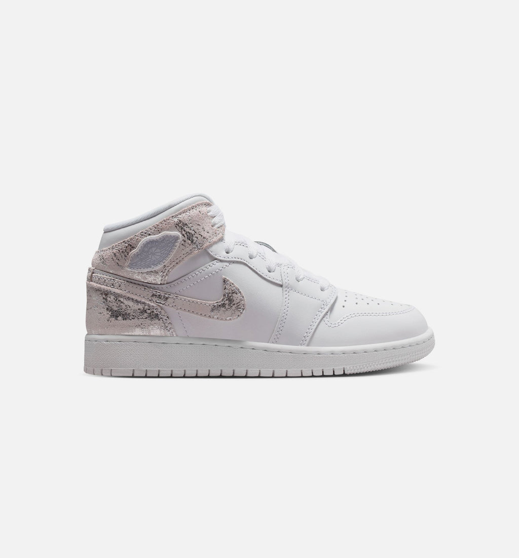 Air Jordan 1 Mid SE “White Field Silver” 大童休闲鞋