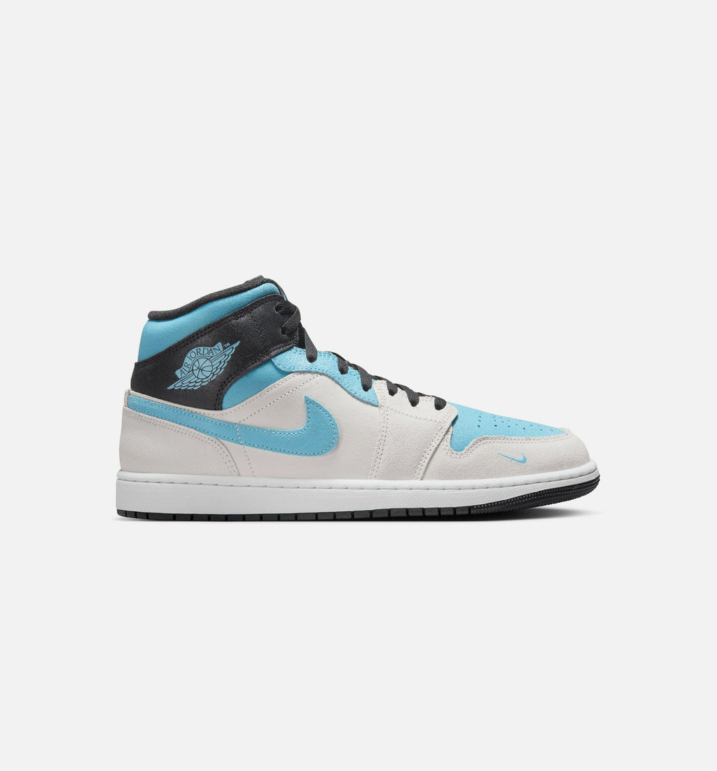 Air Jordan 1 Mid SE “Summit White Blue Chill Black” 男士休闲鞋