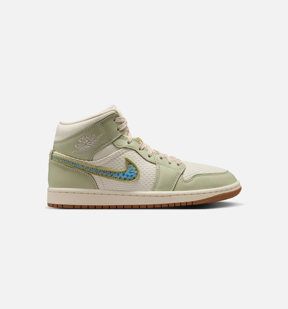 Air Jordan 1 Mid SE Women's Lifestyle Shoe - Olive Aura / Pearl White / Lawn