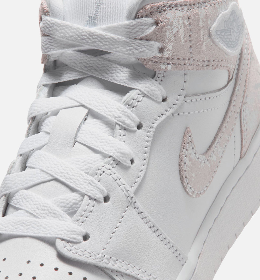 Air Jordan 1 Mid SE “White Field Silver” 大童休闲鞋