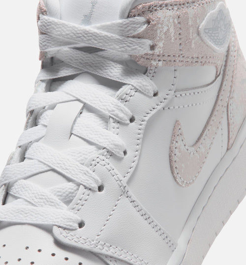Air Jordan 1 Mid SE “White Field Silver” 大童休闲鞋