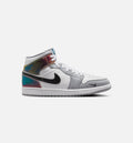 Air Jordan 1 Mid SE “Black White Wolf Grey” 男士休闲鞋