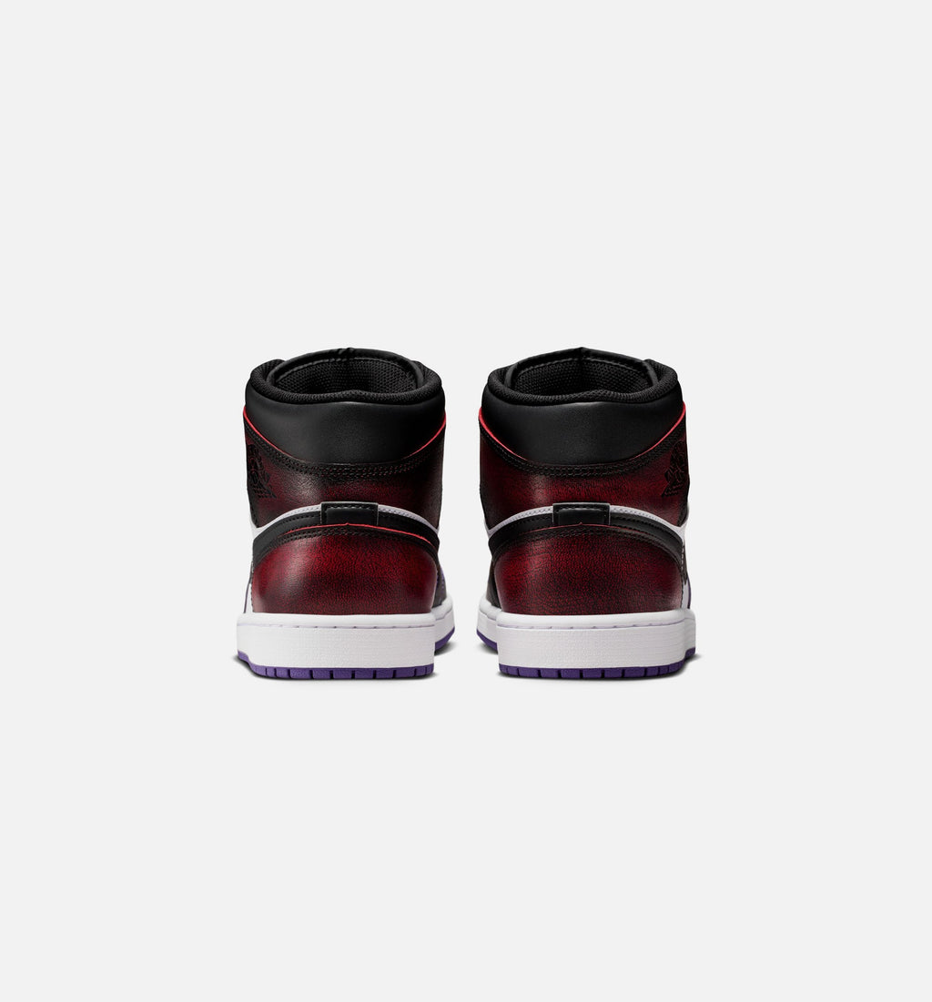 Air Jordan 1 Mid SE “True Red White Court Purple Black” 男士休闲鞋