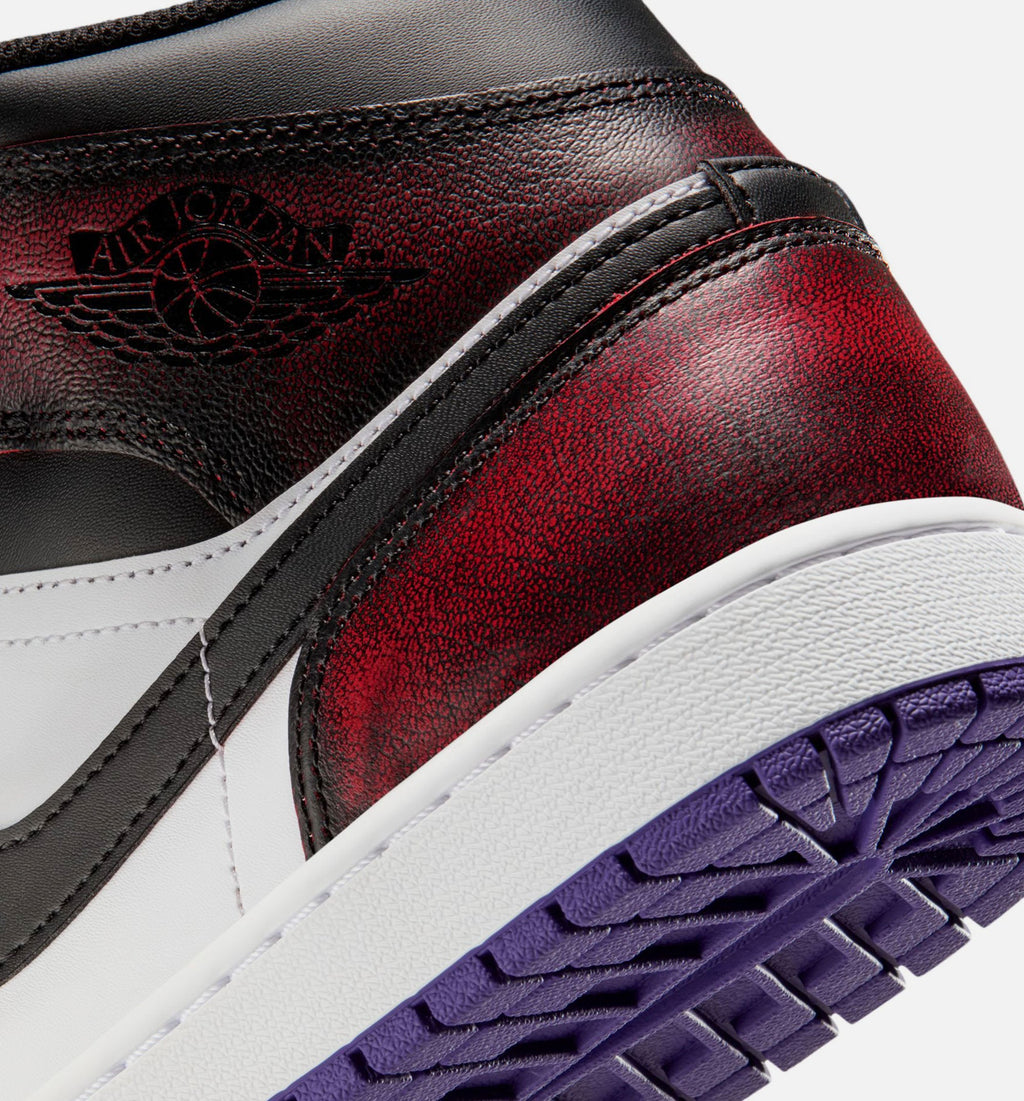 Air Jordan 1 Mid SE “True Red White Court Purple Black” 男士休闲鞋