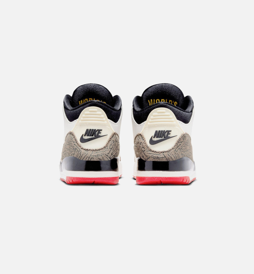 Air Jordan 3 Retro “Sail and University Red” 幼童休闲鞋 (PS)