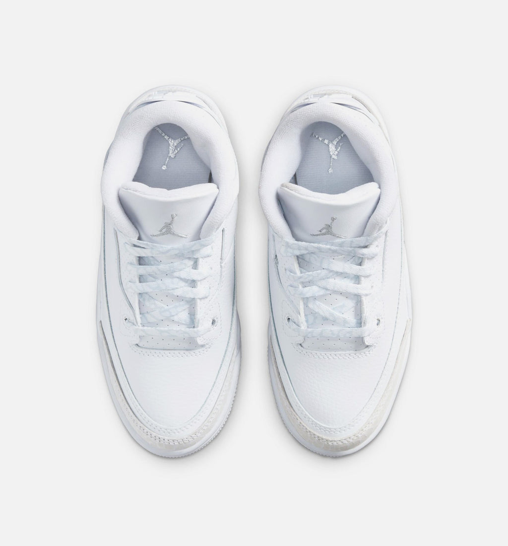 Air Jordan 3 Retro 白銀配色幼童休闲鞋 (PS)